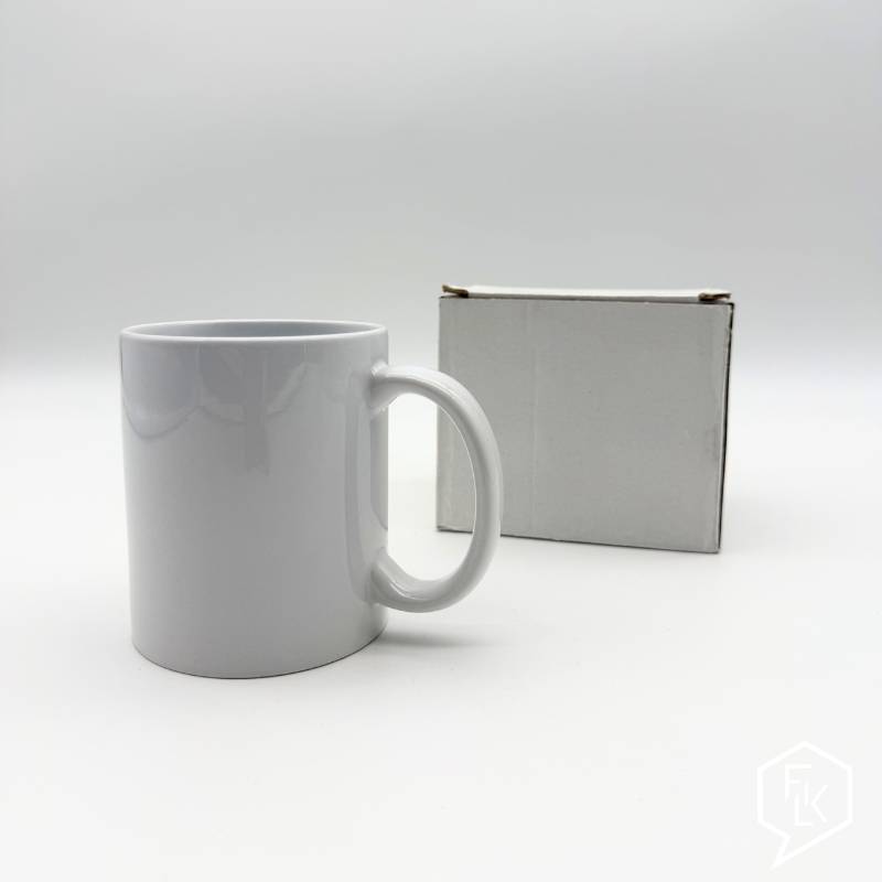 Mug blanc en céramique avec boîte Fablab en Kit