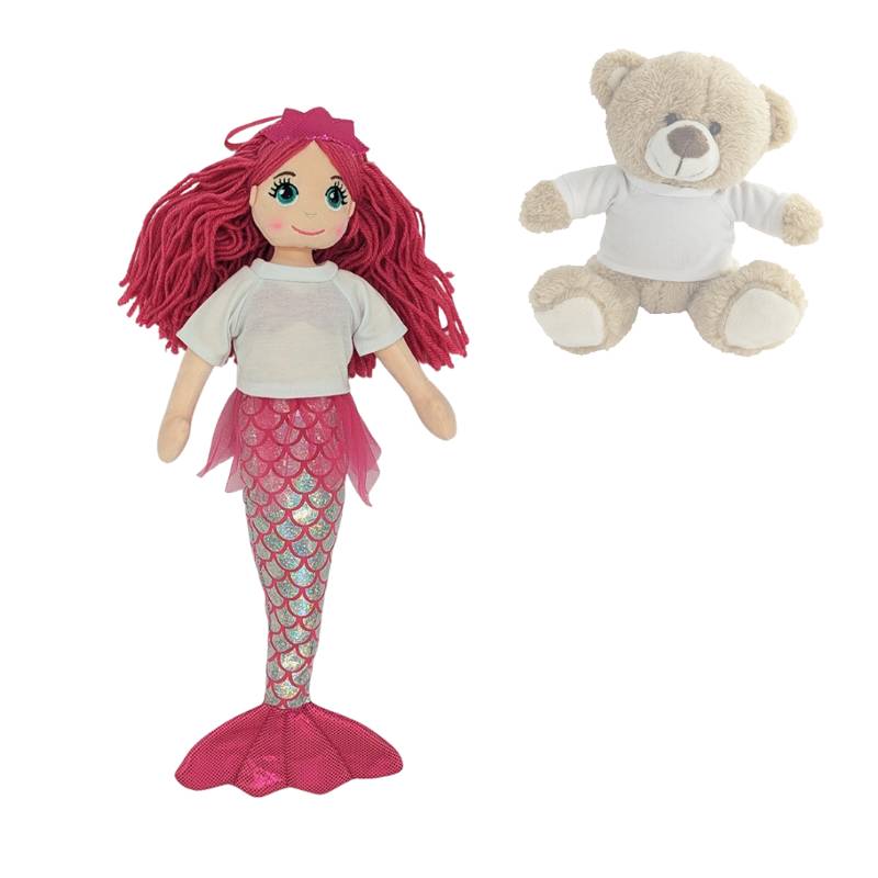 T-shirt personnalisable pour peluche – Blanc polyester - Petite peluche Fablab en Kit