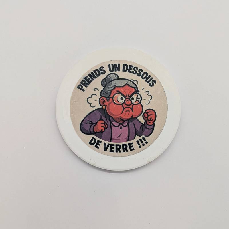 Sous-verre rond céramique &amp; liège à personnaliser Fablab en Kit