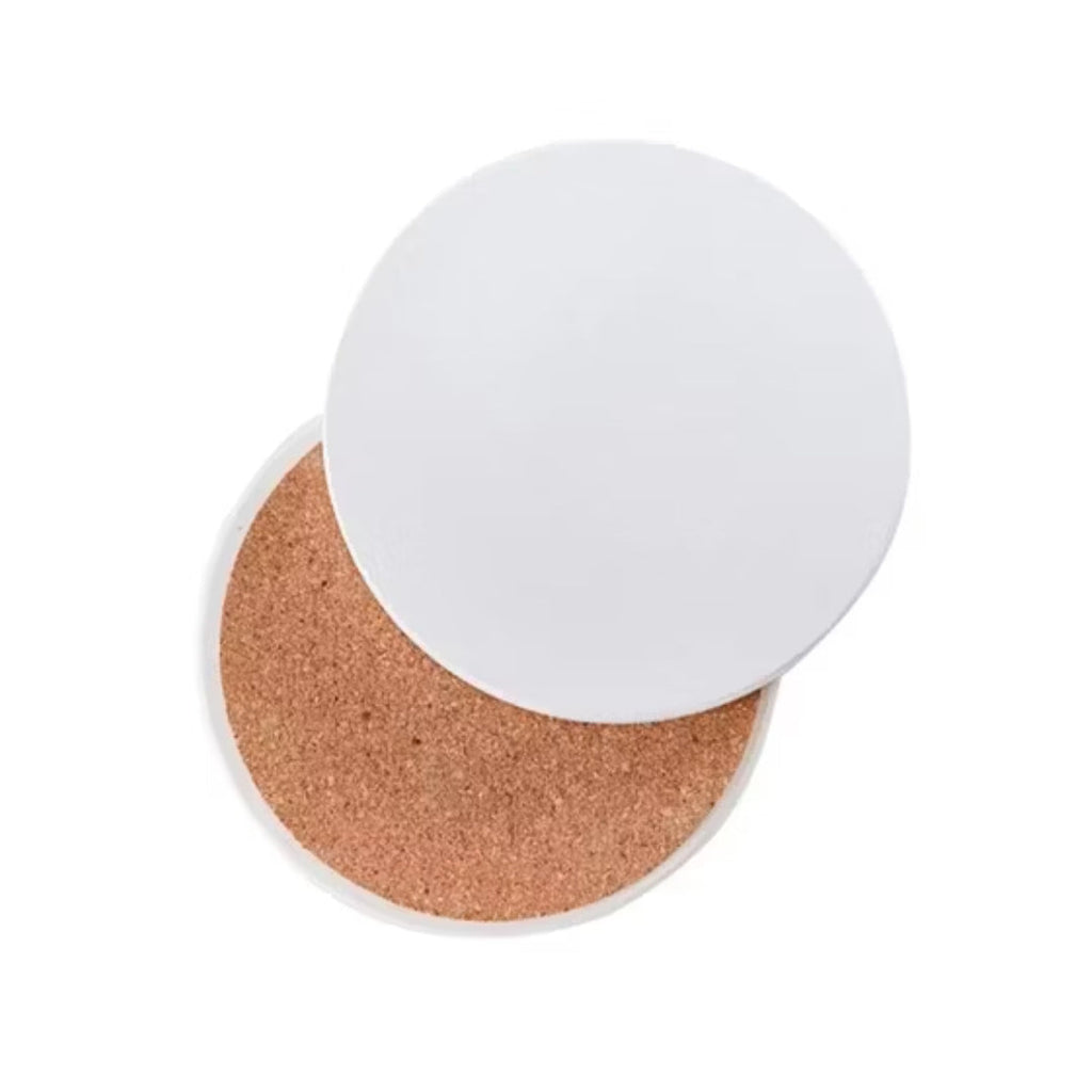 Sous-verre rond céramique &amp; liège à personnaliser Fablab en Kit